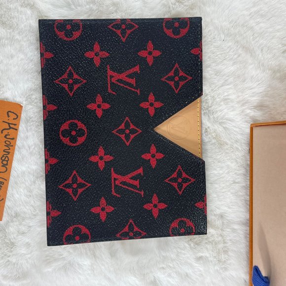 Louis Vuitton RARE VIP Infrarouge Envelope Card Holder Wallet Red Black Canvas